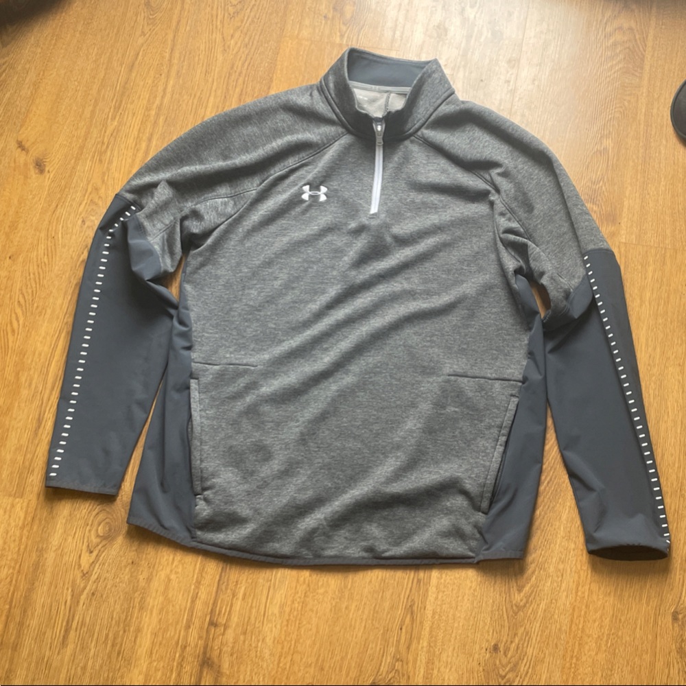 Under Armour Charcoal and Dark Gray Pullover quarter zip,  neutral, mens XL